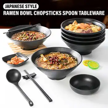 

Malatang Bowl Chopsticks Japanese Style Ramen Bowl Soup Noodle Dining Set Melamine Dinnerware Kitchen Tools Commercial Tableware
