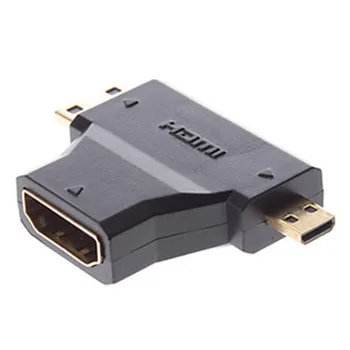 

HD-113 new HDMI female to Micro HDMI mini MINI HDMI 2-in-1 adapter black
