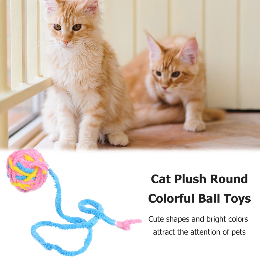 Kitten Molar Chew Bite Toys Cat Plush Round Ball Toys Interactive Kitten Playing Training Funny Chewing Pet Supplies