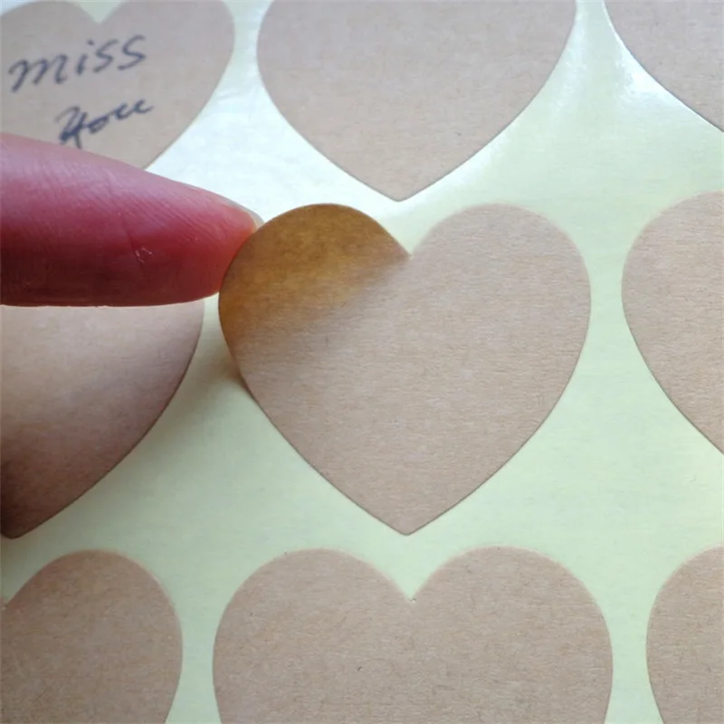10 Sheets Brown Blank Natural Kraft Paper Dot Stickers Round Circle Heart Flower Square Coding Labels Gift Box Decor |