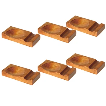 

6 Pack Wood Chopsticks Rest Dinner Spoon Stand Spoon Fork Knife Holder Table Chopstick Spoon Holder