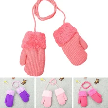 Kids Baby Gloves Winter Warm Baby Girl Mittens Knitted Children Teething Full Finger Mitten Handschoenen Kids Girls Gloves