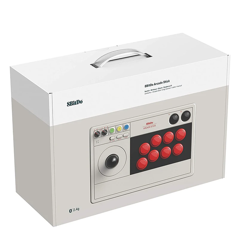 8Bitdo Arcade Stick Support Wired, Wireless Bluetooth and 2.4G with Receiver for Nintendo Switch Windows 