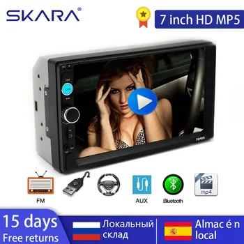 

SKARA 2 Din Car Radio 7" Touch Screen Dash MP5 Bluetooth USB Car Digital 2Din Multimedia Player Rear View Camera