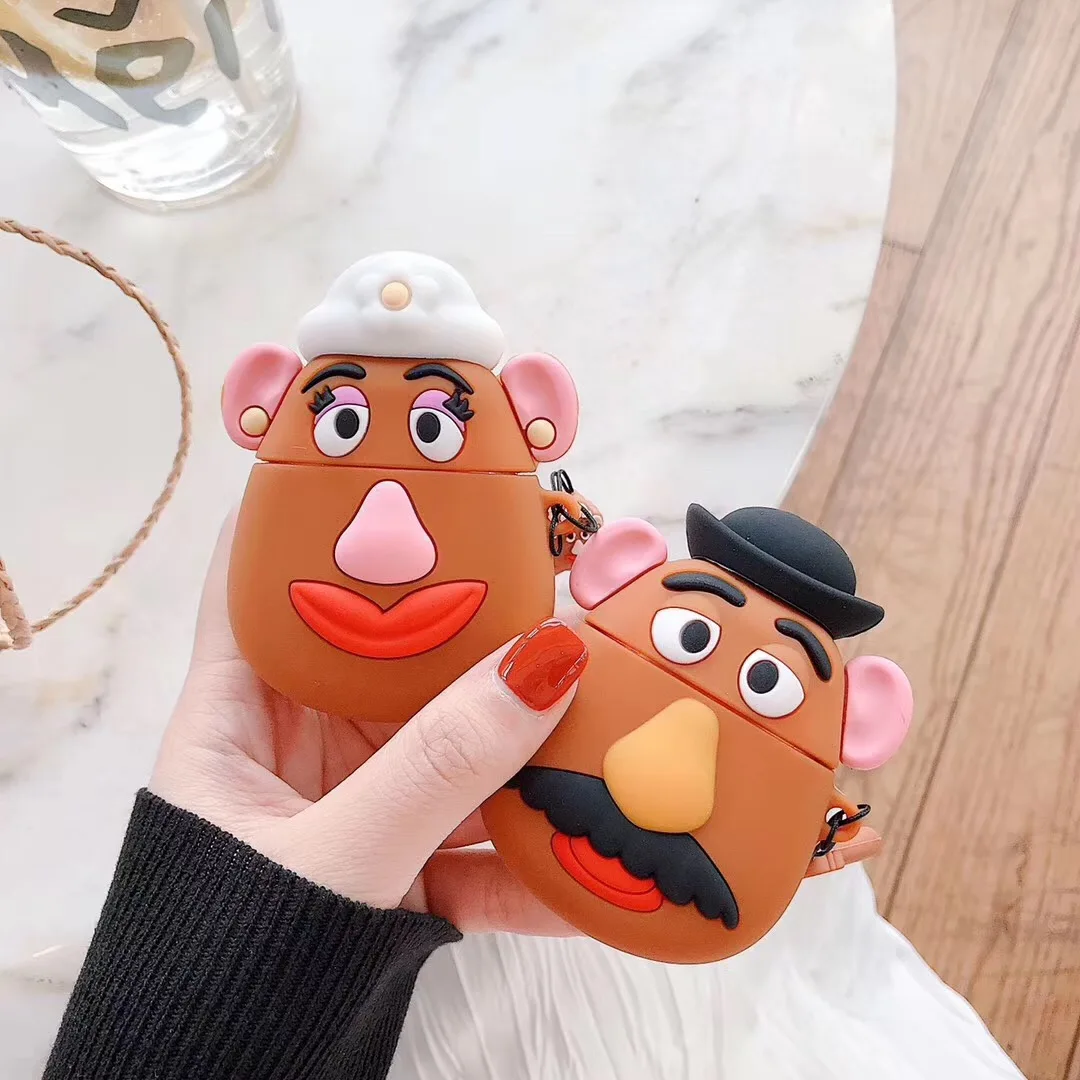 

Cute Funny Potato Jun Cover Headphone Case for Apple Airpods 1 2 Bluetooth Wireless Headset Charging Case Accessories