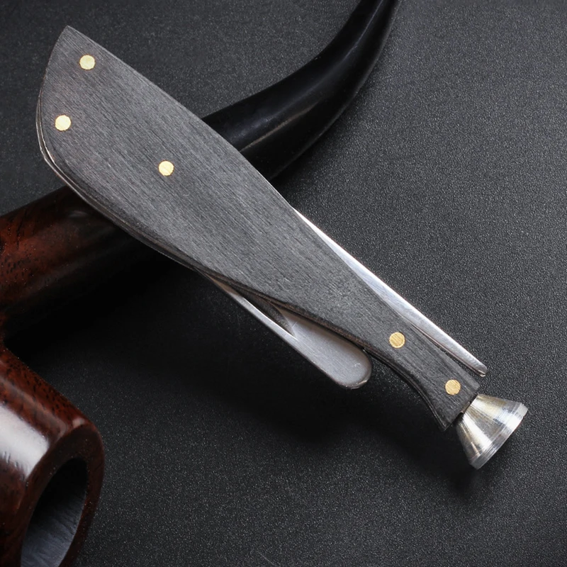 3in1 Smoking Pipe Tool Black Wood Tobacco Pipe Reamer Tamper Pokers Tool Smoking Accessories Cleaners