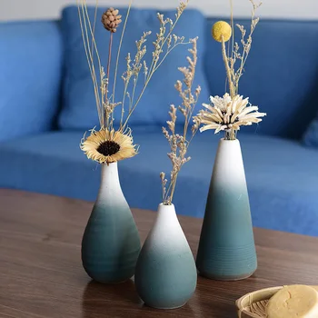 

Modern Ceramic Vase Light Luxury Gradient Hydroponic Small Vase Dried Flower Vase Desktop Ornaments Home Decoration