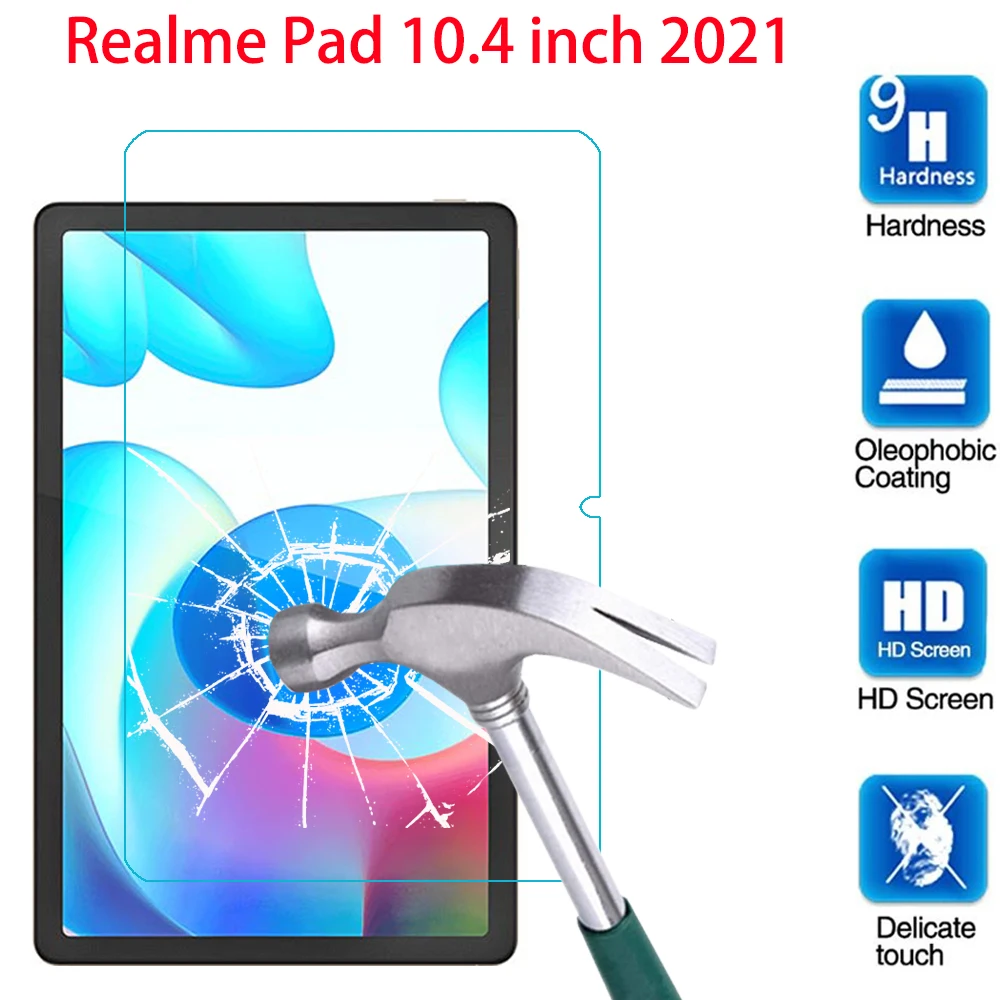 

Для Realme Pad закаленное стекло Защита экрана RealmePad 2021 10,4 дюймов прозрачная пленка защита планшета закаленное стекло