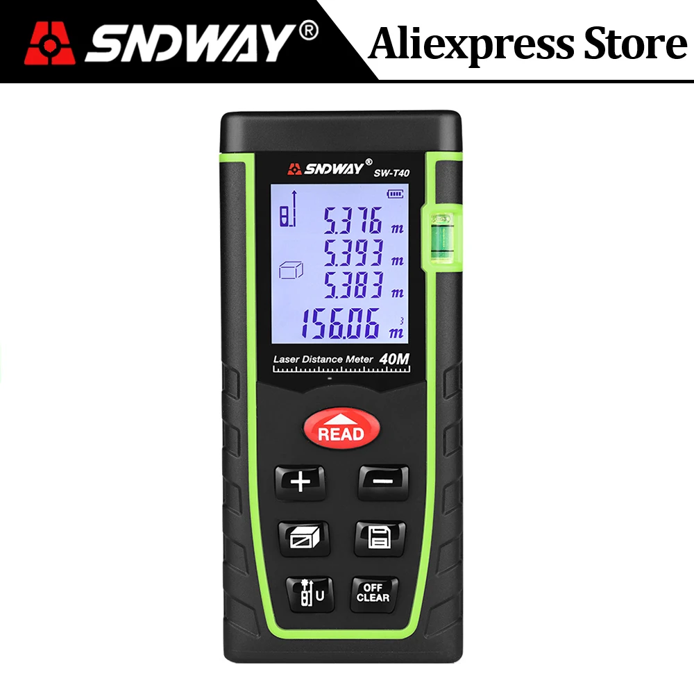 Ceny SNDWAY tani Laser miernik odległości mini Laser dalmierz laserowy dalmierz Diastimeter środek 40M 60M 80M 100M DIY władca
