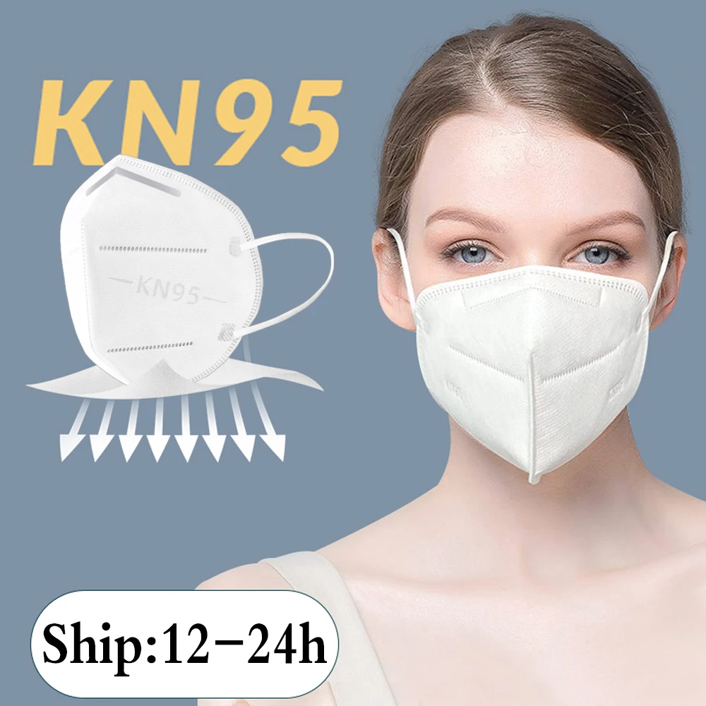 

1pcs KN95 Breathable Face Masks 95% Filtration N95 Masks 3-Ply Solid Color Dustproof Anti PM2.5 Anti Influenza Safety Face Masks