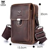 BULLCAPTAIN Crazy horse leather Male Waist Packs Phone Pouch Bags Waist Bag Men's Small chest Shoulder Belt Bag small back pack ► Photo 3/6