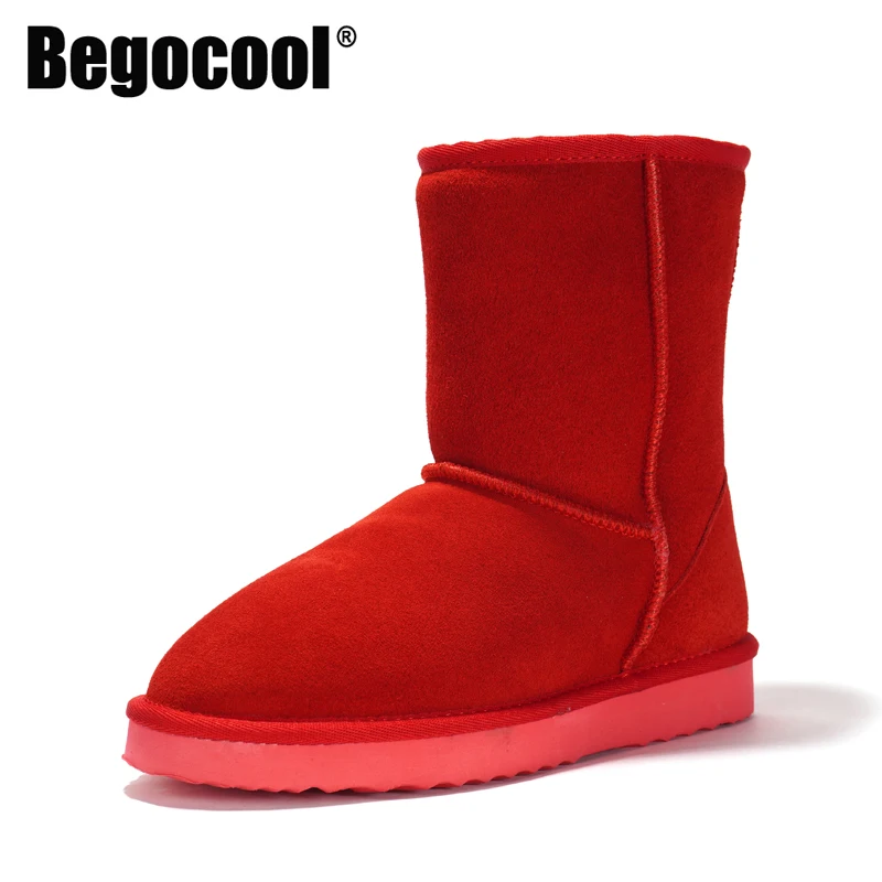 Begocool зимние сапоги для женщин из натуральной коровьей замши Классические Модные