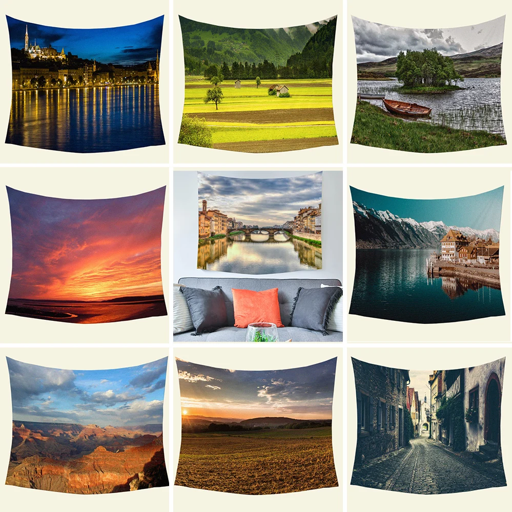 

Natural Scenery Landscape PatternTapestry Large Wall Hanging Yoga Mat Blanket Beach Mat Bedspread Tablecloth Home Decoration