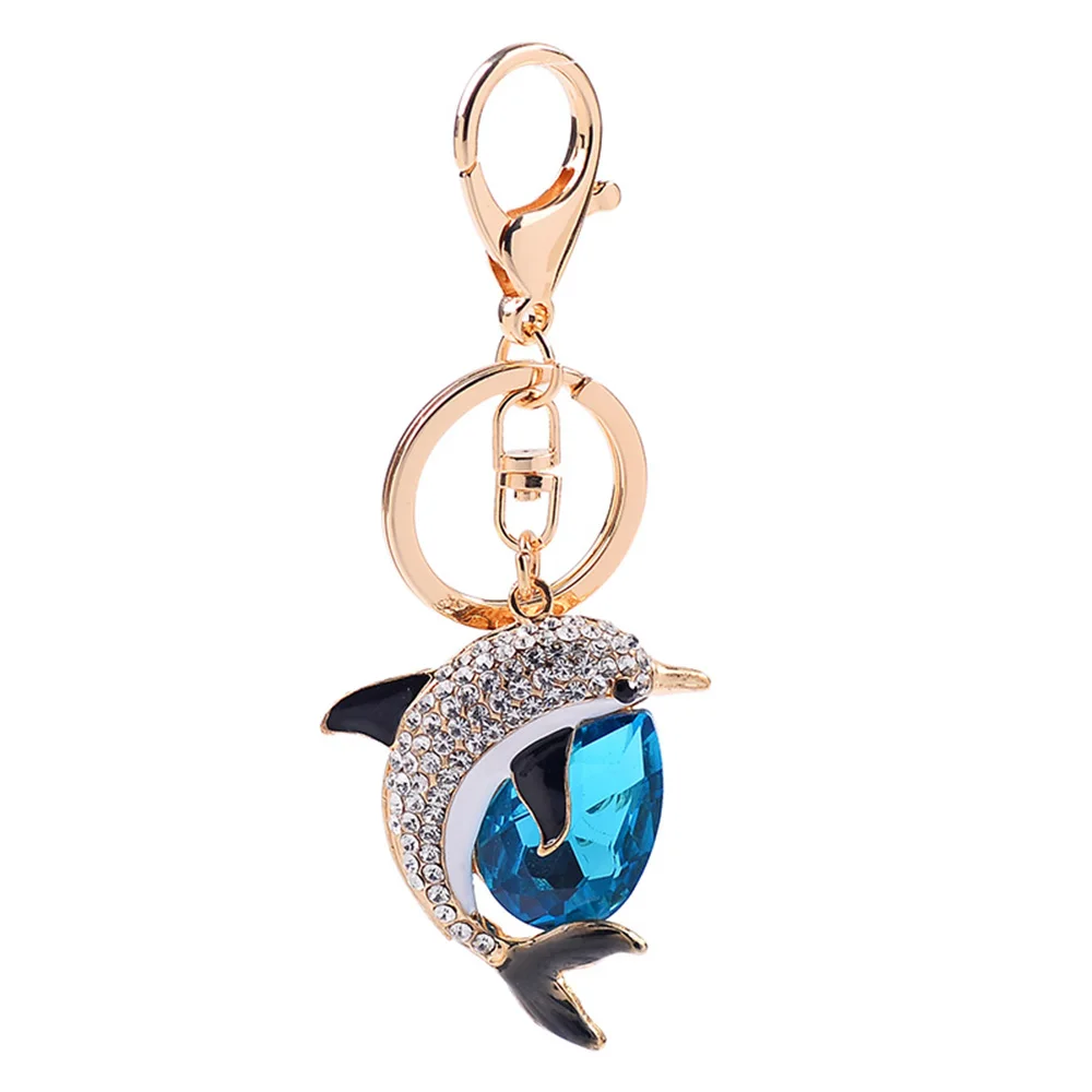 Симпатичный с кристаллами брелок с дельфином изысканный горный хрусталь Дельфин Ключи Кольца для женщин Llaveros Mujer автомобильный мешок аксессуары на кольцо для ключей