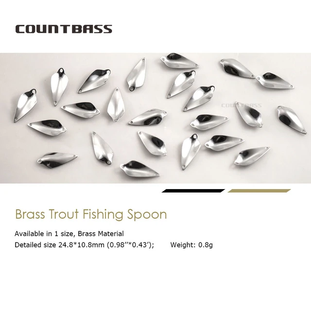 COUNTBASS 50pcs Brass Small Fishing Spoon Blanks 0.8g ( 1/32oz) Trout Area  Spinning Unpainted Angler's Lures - AliExpress