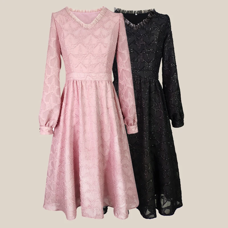 

New large women s wear shows thin and foreign air age reducing dress fairy s heart small fragrance have big size