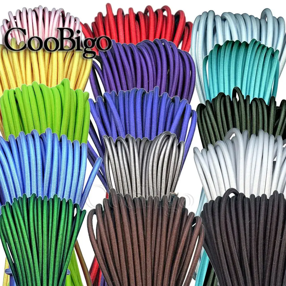 Banda elástica redonda de colores, 5 metros, 1mm, 2mm, 3mm, banda de goma elástica redonda, línea de goma elástica, accesorios de costura DIY