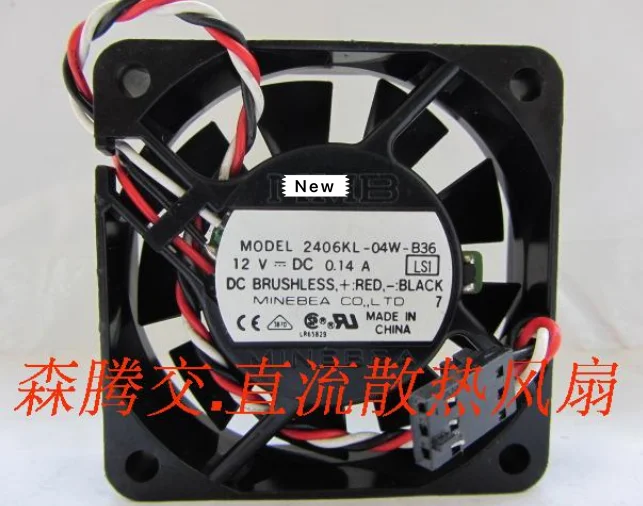 Для NMB-MAT 2406KL-04W-B36 LS1 DC 12V 0.14A 3-жильный 60x60x15 мм Сервер вентилятор охлаждения |