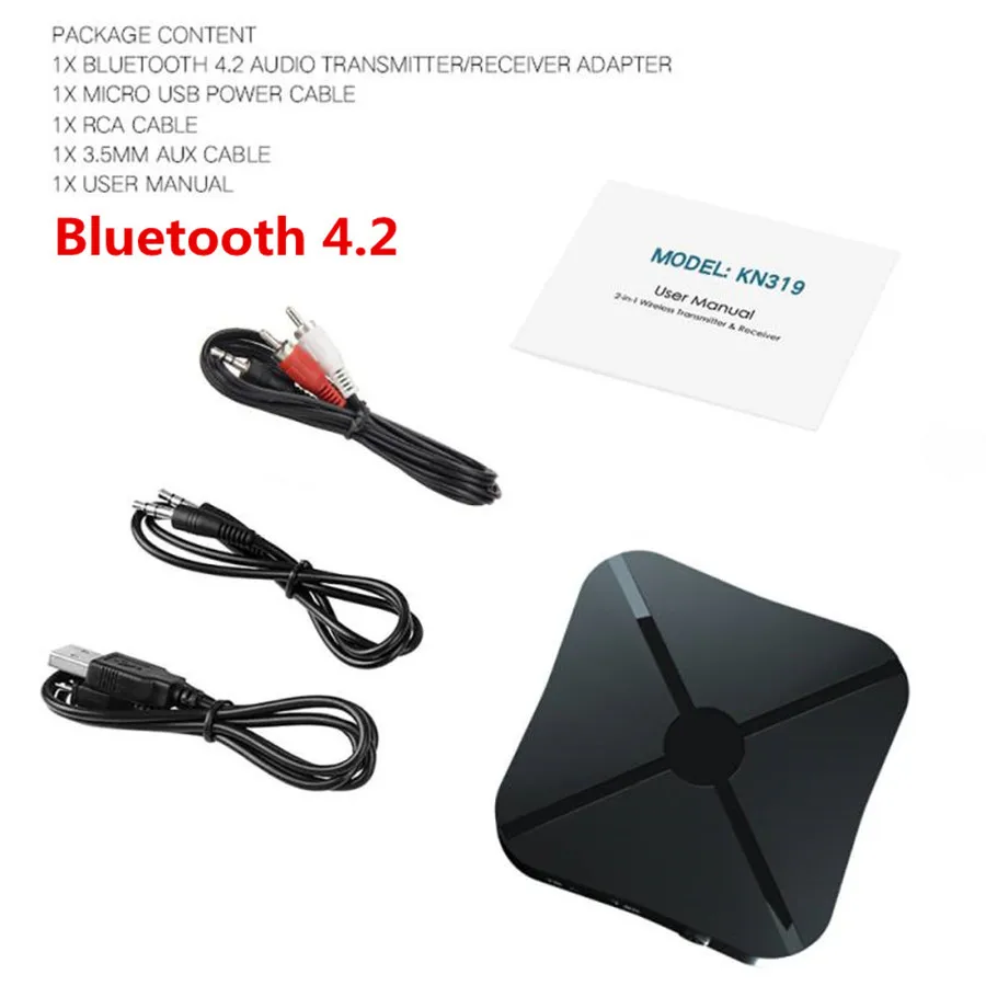 Bluetooth 5,0 приемник передатчик 3,5 мм AUX Jack RCA стерео Bluetooth 5,0 4,2 беспроводной аудио адаптер для автомобиля ТВ ПК колонки