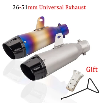 

36mm - 51mm Universal Motorcycle Exhaust For Z250SL GSXR750 R6 ZX6R R34 Modified Muffler Pipe Scooter Pit Bike Dirt Motocross