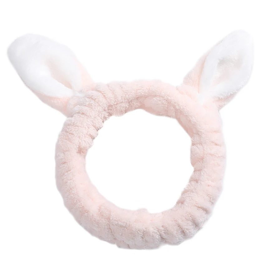 Face Washing Rabbit Ears Coral Fleece Headbands Soft 6 E (1) - 副本