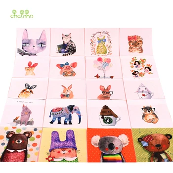 

Hand Dyed Fabric,Cartoon Cotton Canvas Fabric for DIY Sewing Quilting,Purse,Bag,Book Cover,Home Decoration Material,12x12cm