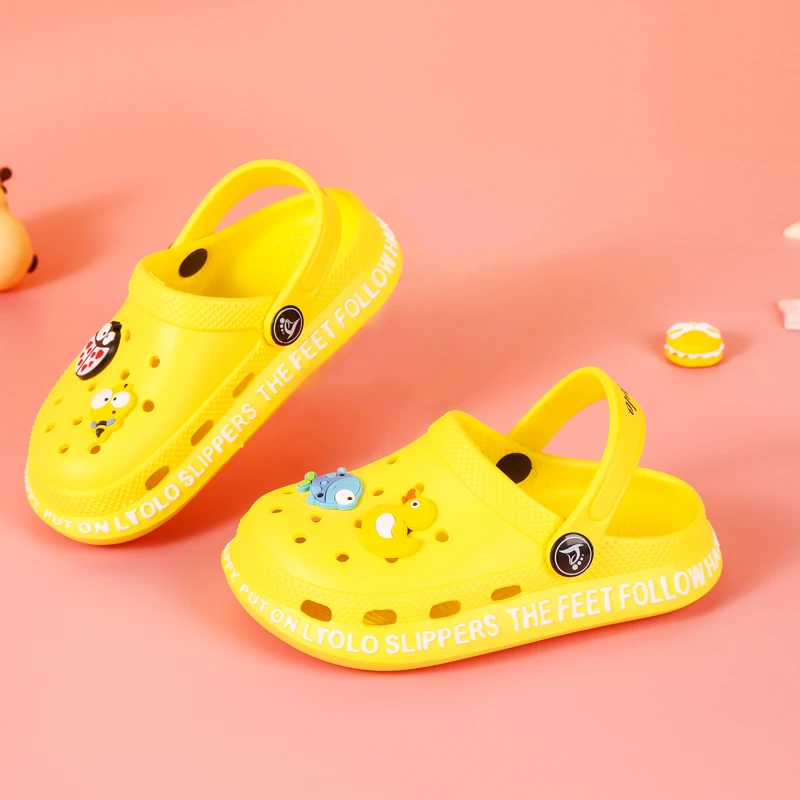 Ltolo Children Girl Boy  Mules Clogs Kids Summer Crock candy Garden Beach Slippers Cave Hole Baby Shoes For Girls Boys EUR23-34