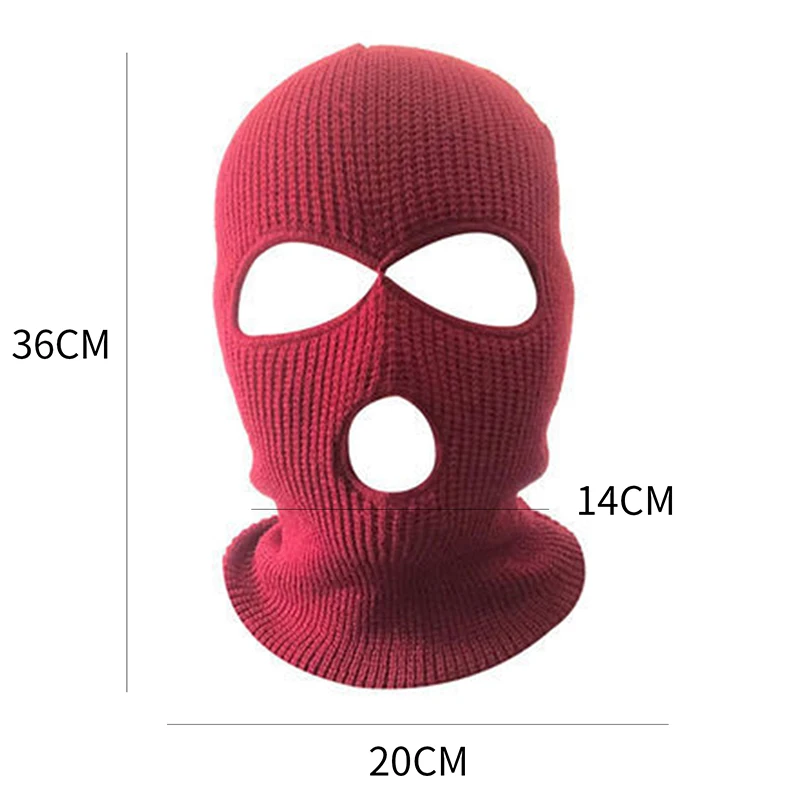 New Winter Warm Hat Three-Hole Wool Knitted Anti-Terrorist Headgear Robber Hoed Cool Gift Bandit Head Mask Outdoor Thermal Warm true religion skully hat