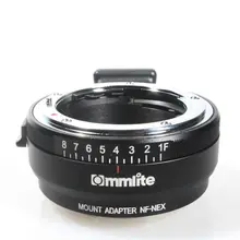 Lens Mount Adapter with Aperture Dial, Nikon G,DX,F,AI,S,D type Lens to Sony E-Mount NEX Camera, Nikon G -NEX Camera Adapter Lens Mount Adapter with Aperture Dial, Nikon G,DX,F,AI,S,D type Lens to Sony E-Mount NEX Camera, Nikon G -NEX Camera Adapter