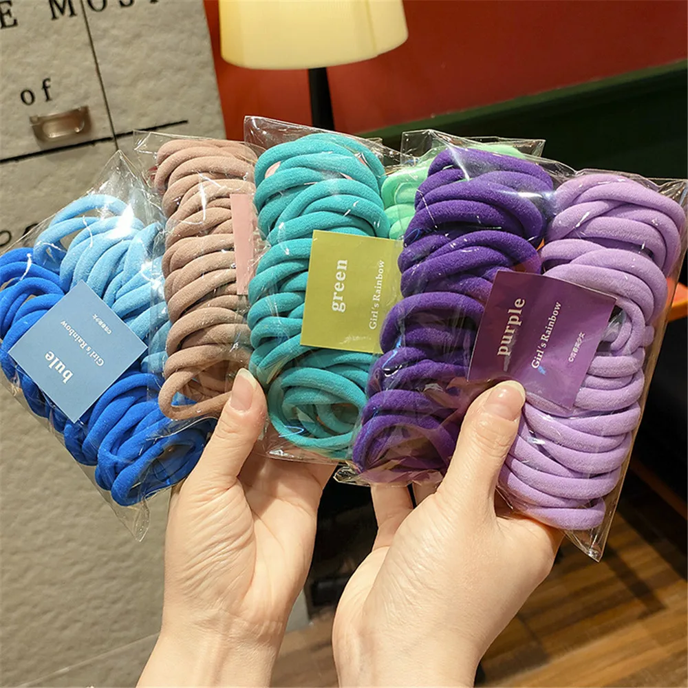 50Pcs New Fashion Women Solid Color Stretch Elastic Hair Bands Simple Plain Rope Bands Protect The Hair 6 Colors likato термозащитный спрей для волос 230 c hair protect 200 0