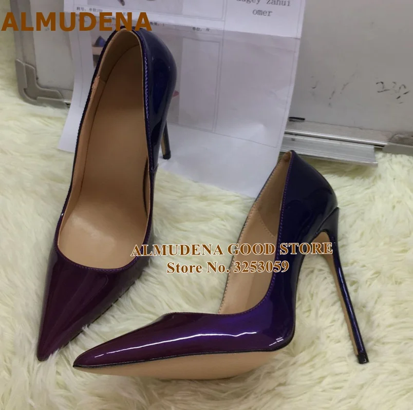 1908S1025 蓝紫漆皮渐变 12cm 名流