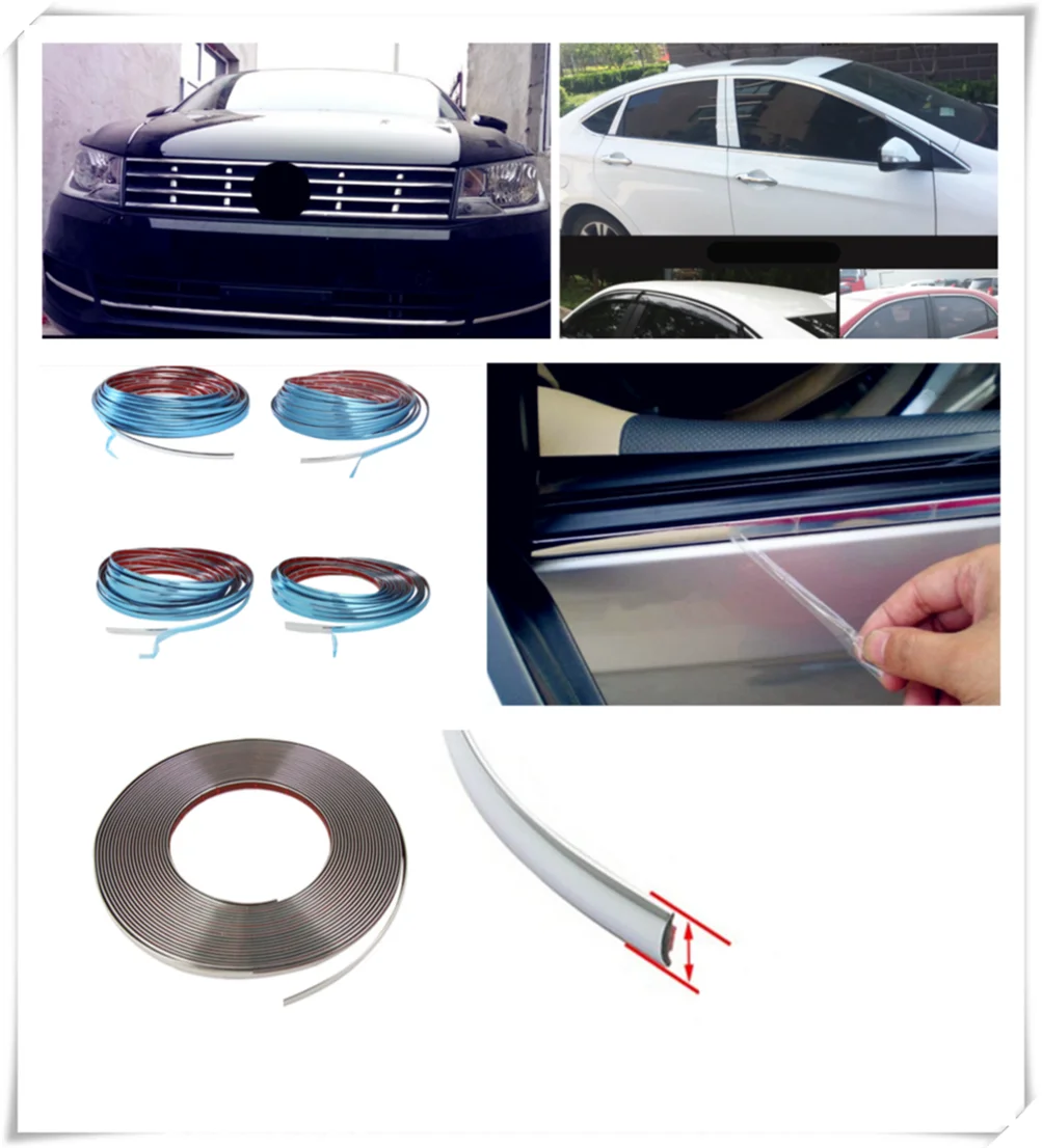 3M DIY car shape chrome decorative strip silver window bright sticker for Toyota FJ Cruiser RAV4 CROWN REIZ PRIUS COROLLA