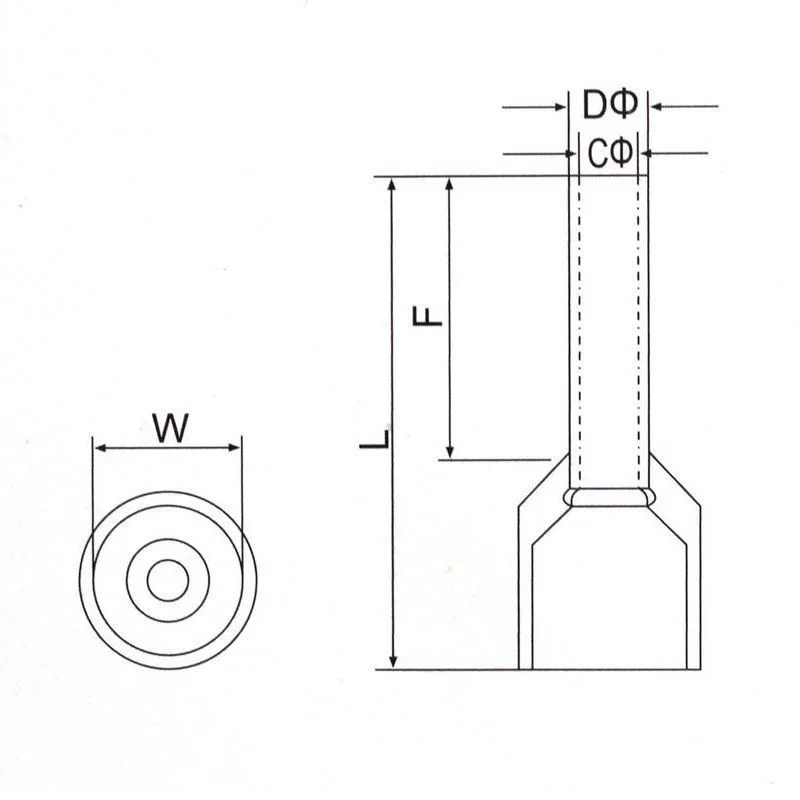 1000pcs/Pack E0508 E7508 E1008 E1508 E2508 Insulated Ferrules Terminal Block Cord End Wire Connector Electrical Crimp Terminator