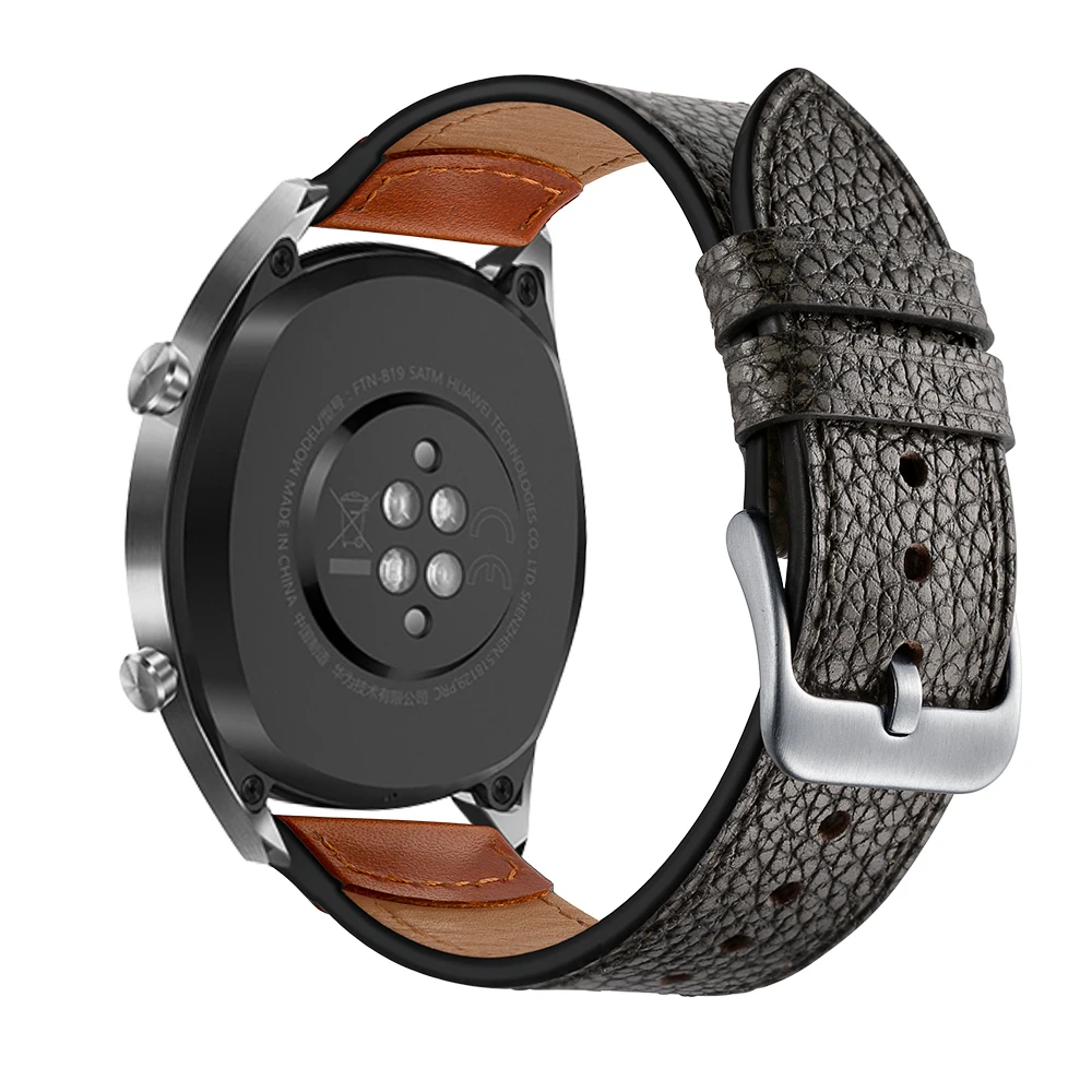 For Huawei Honor Magic Watch 2 2019 Watchbands 22mm Bracelet Genuine Leather Stone Pattern Replacement Watch Strap Band