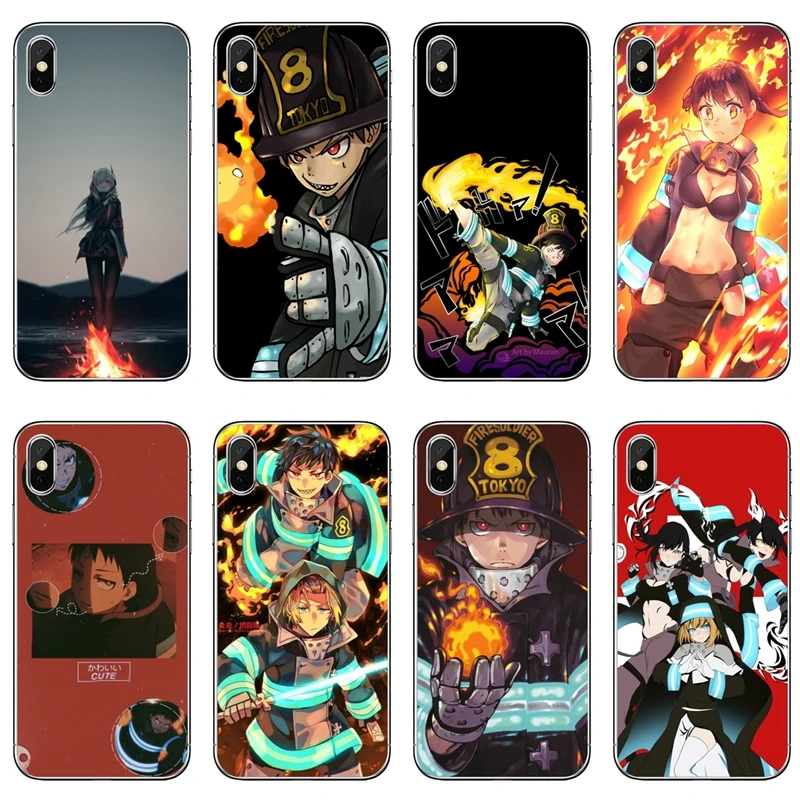 anime Fire Force cover case For iPhone 11 Pro XS Max XR X 8 7 6 6S Plus 5 5S SE 4s 4 iPod Touch | Мобильные телефоны и