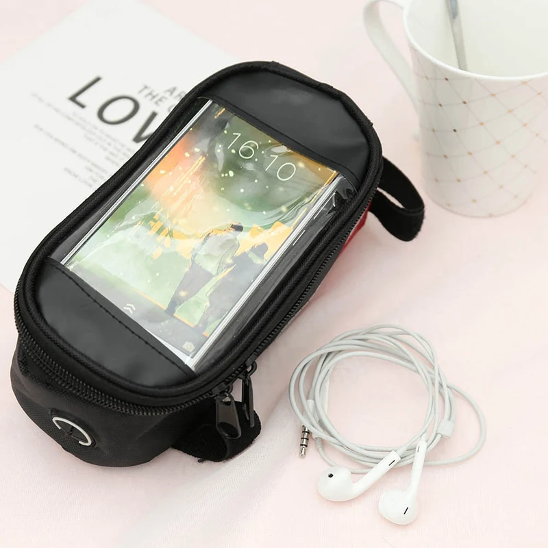 

Mountain Bike Saddle Bag Beam Bag Upper Tube Bag Equipment Waterproof Riding Front Touch Screen Bag Bicycle Use Phone Package
