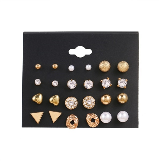 Fashion 3/6 Pairs Women's Earrings Korean Heart Stud Earrings for Women Pearl Earring Set 2021 Earings Jewelry Brincos Gifts