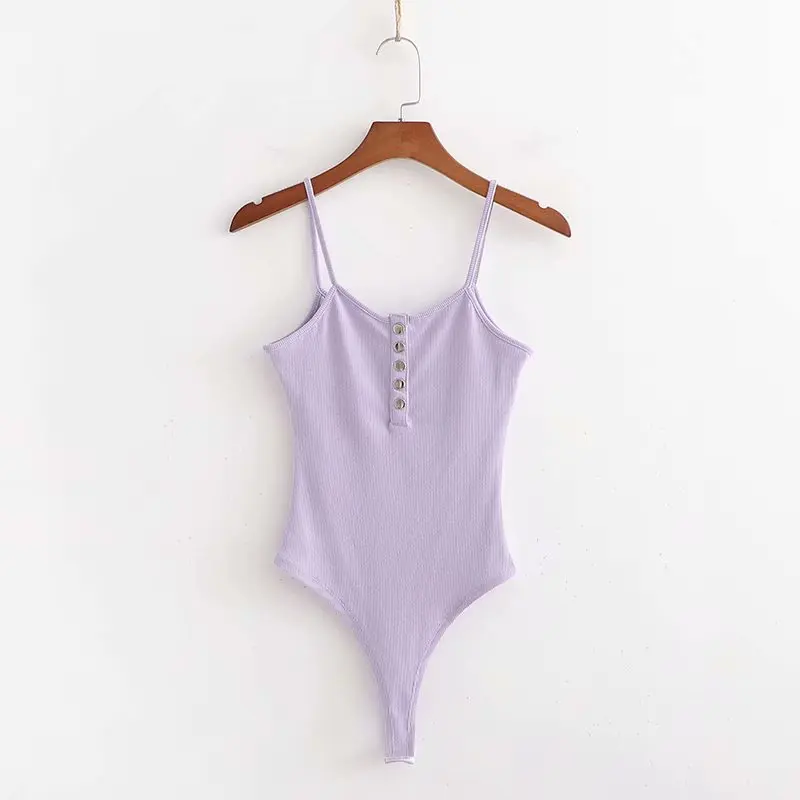 Candy-color Rib Knit Bodysuit Women Spaghetti Strap Sexy Tops Summer Playsuit Body mujer XDWM2957