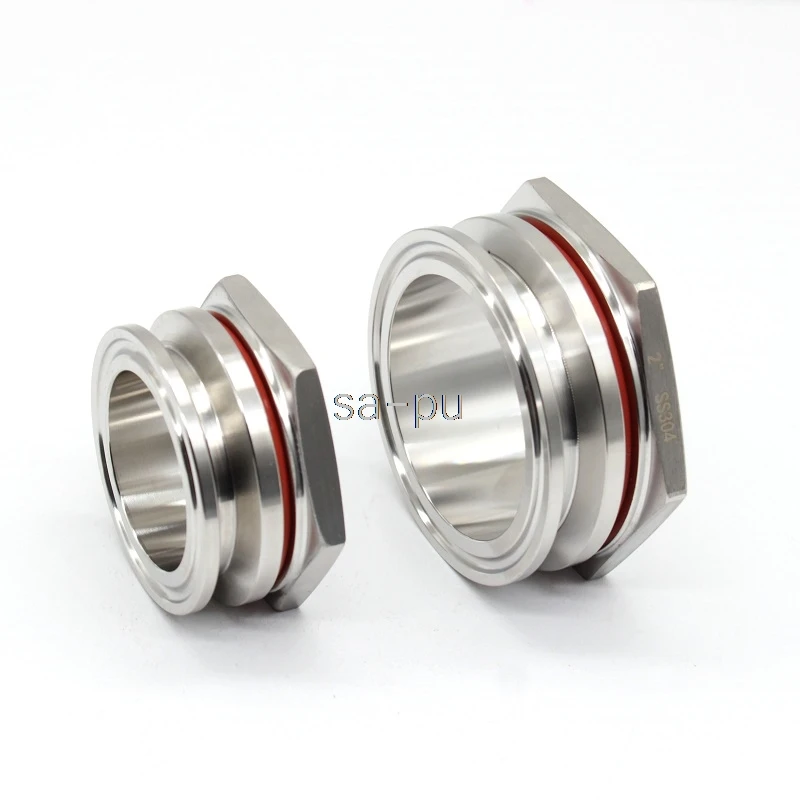 Tri-trevo sem Solda Anteparo Encaixe de Compressão Homebrew Bulkehad 304 Aço Inoxidável Chaleira Homebrew Tri Braçadeira Anteparo 1.5 2