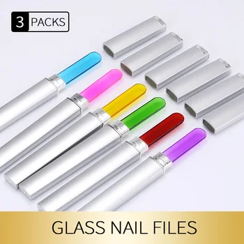 

3PCS Nail Art Files Crystal Glass File Buffer Cuticle Cleaner Polish Durable Buffing Sanding Tips Manicure Decoration Tools