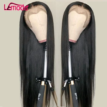 

Lace Front Human Hair Wigs Transparent Lace Straight Wig Brazilian Preplucked Lemoda Remy 13x6 Lace Frontal Wig For Black Women