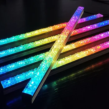 

COOLMOON 2PCS Computer RGB Color Light Strip Chassis Light with Controller with netic Multicolor RGB Pollution Color Lamp