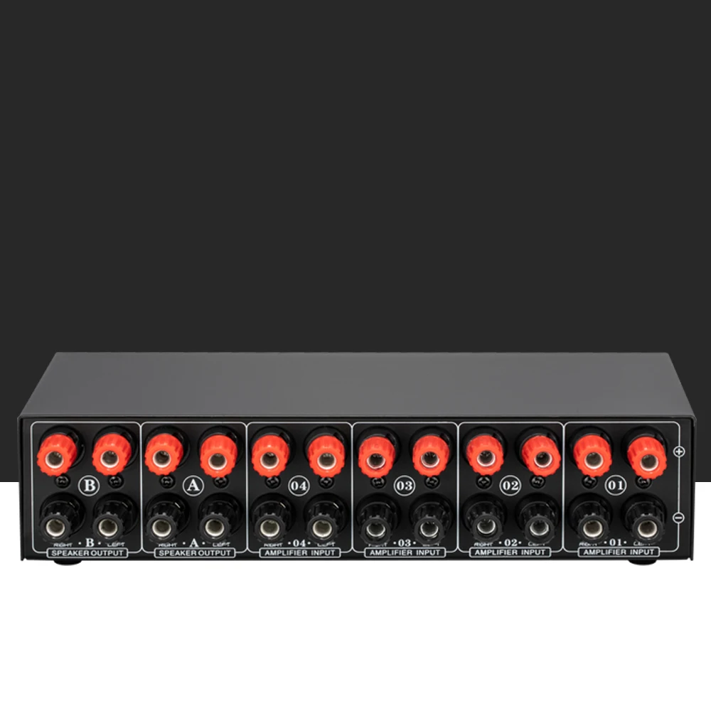 4 in 2 out passive power amplifier speaker selection switcher speaker switch splitter comparator no loss of sound quality