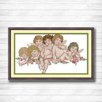

Little angel babies diy painting counted printed on canvas DMC 14CT 11CT DMC chinese Cross Stitch Embroidery kits Needlework Set