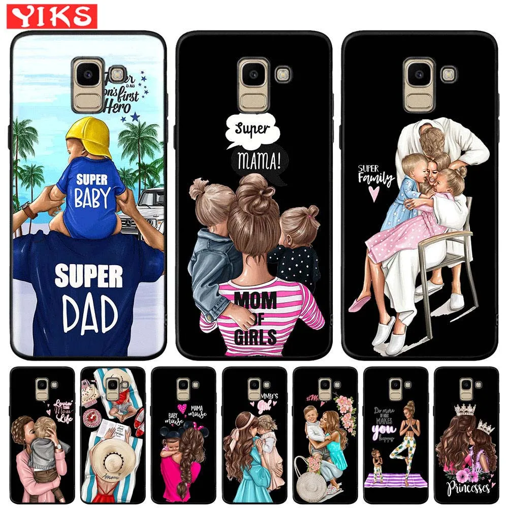 Модный супертеплый чехол для телефона семьи мама и папа мальчик девочка Samsung Galaxy