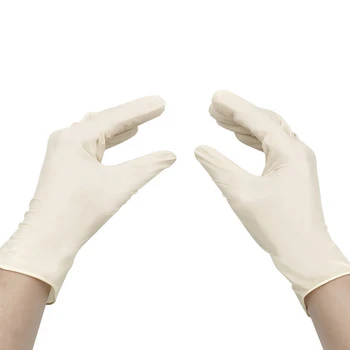 

100pcs Disposable Latex Gloves White Non-Slip Acid and Alkali Laboratory Rubber Latex Gloves Household Cleaning Products