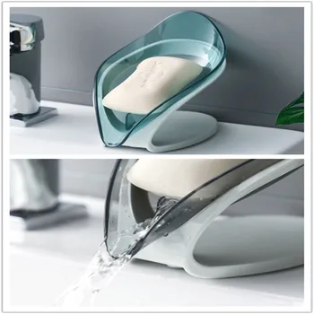 

Non-slip Soap Drain Holder Bathroom Soap Holder Simple Leaf Shape Soap Box Creative Kitchen Dish Brush Rack Household Dropship