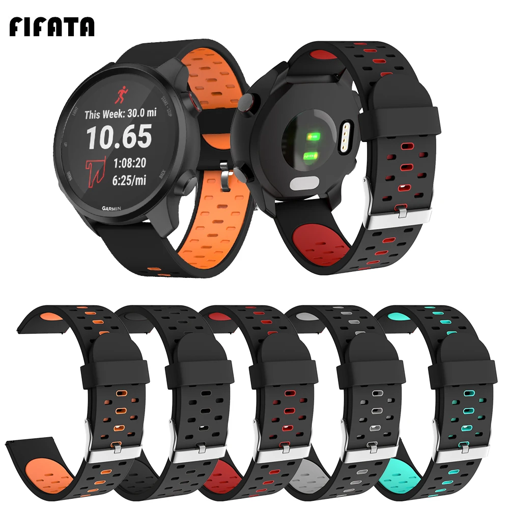 Новый цветной силиконовый ремешок FIFATA 20 мм для Garmin CAME/Vivoactive 3HR/Forerunner 2020/Xiaomi Amazfit