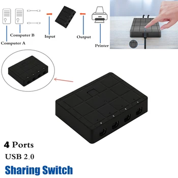 

4 Ports USB 2.0 Sharing Switch Switcher Adapter Box For PC Scanner Printer 4 In 1 Out USB Sharing Switch Box