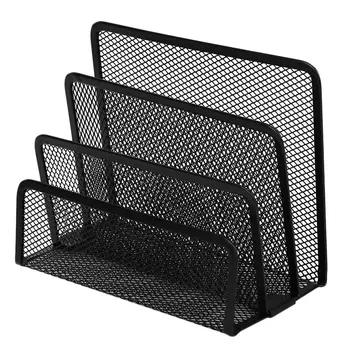 

2017 New Arrival Practical Mesh Metal Letter Sorter Mail Document File Tray Desk Office File Organizer Storage Holder Black